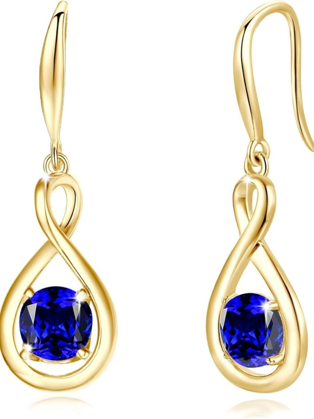 Dainty Infinity Dangle Drop Earrings in 925 Sterling Silver - Elegant Jewelry